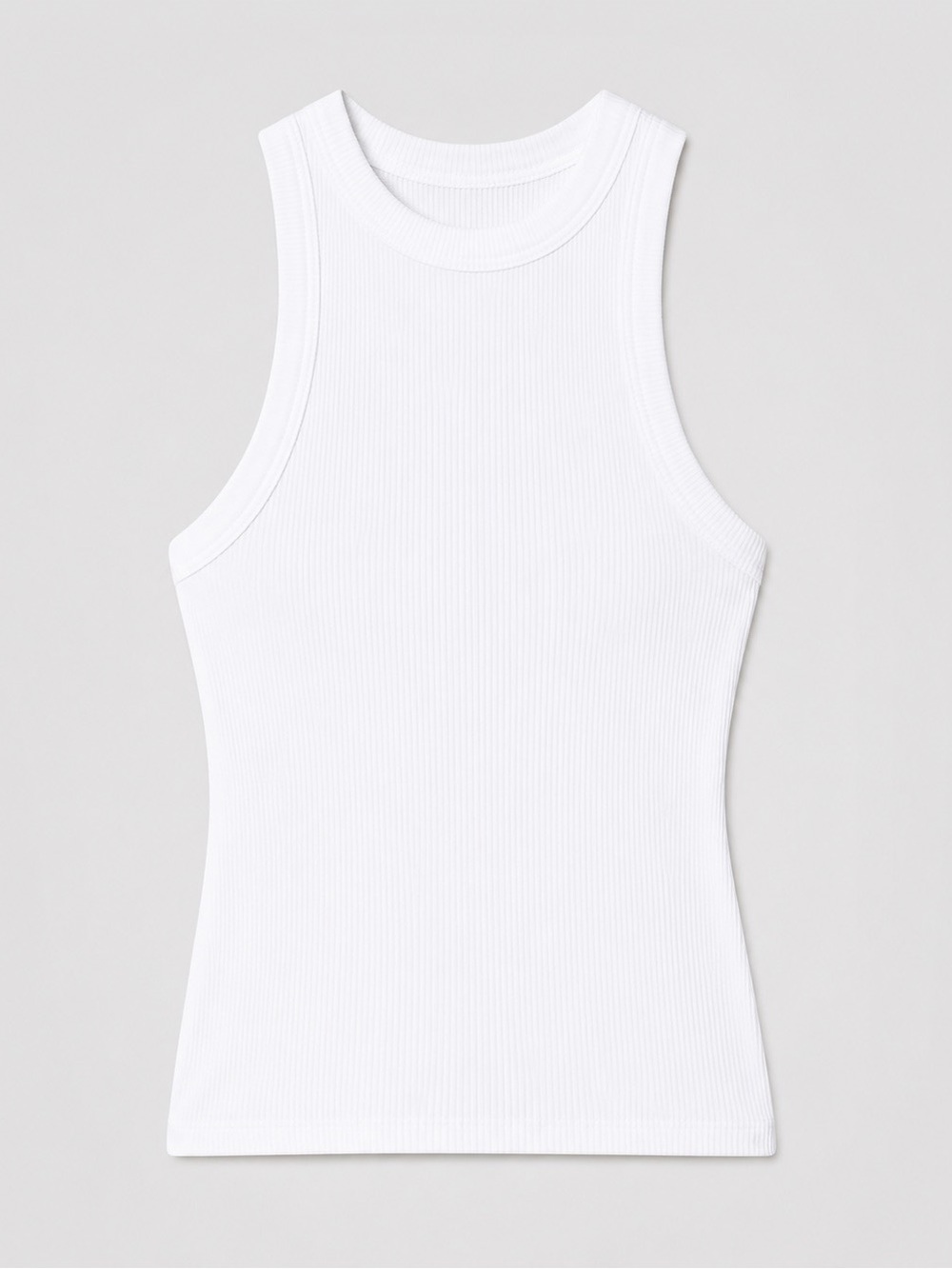 Agolde White Ribbed Racerback Tank